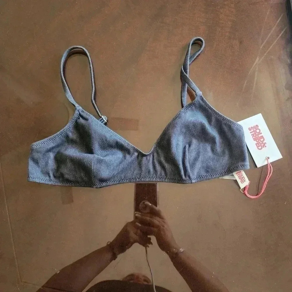 SOLID & STEIPED BIKINI TOP